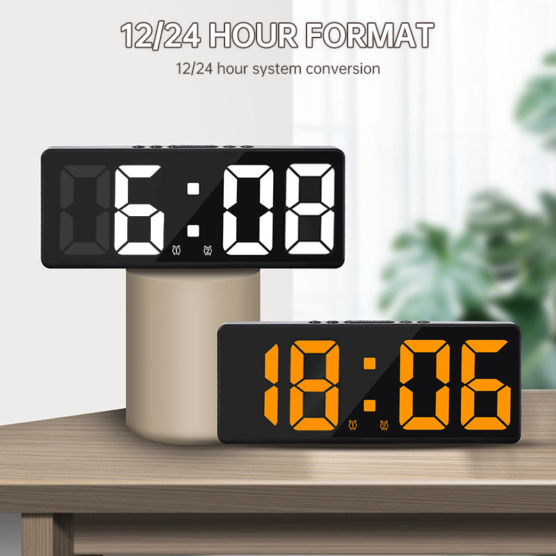 Multifunctional LED Digital Clock: Features number display, color nightlight, temp, calendar, alarm. Large size, backlit, great