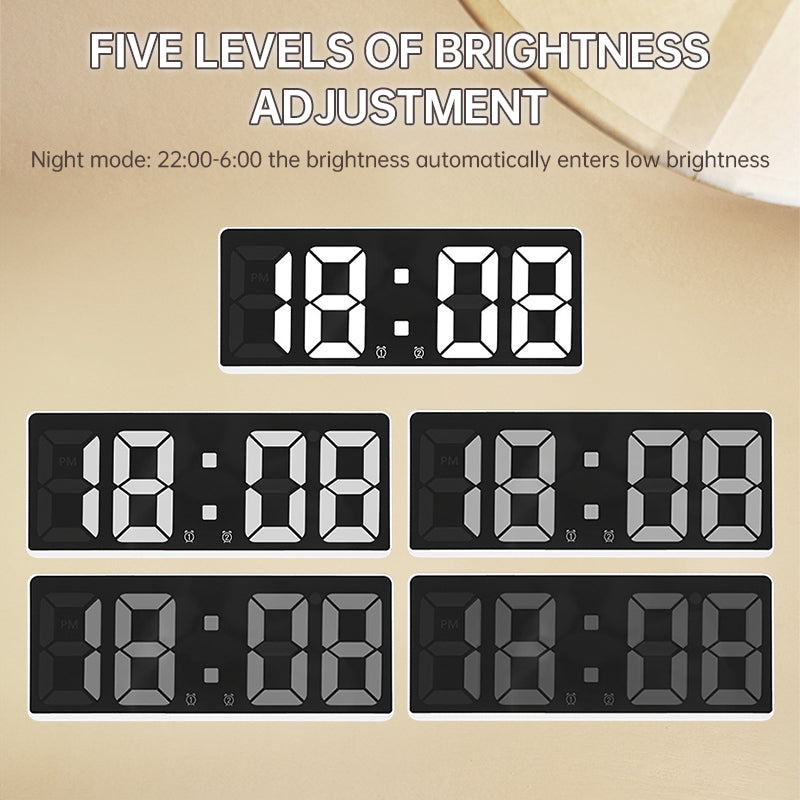Multifunctional LED Digital Clock: Features number display, color nightlight, temp, calendar, alarm. Large size, backlit, great